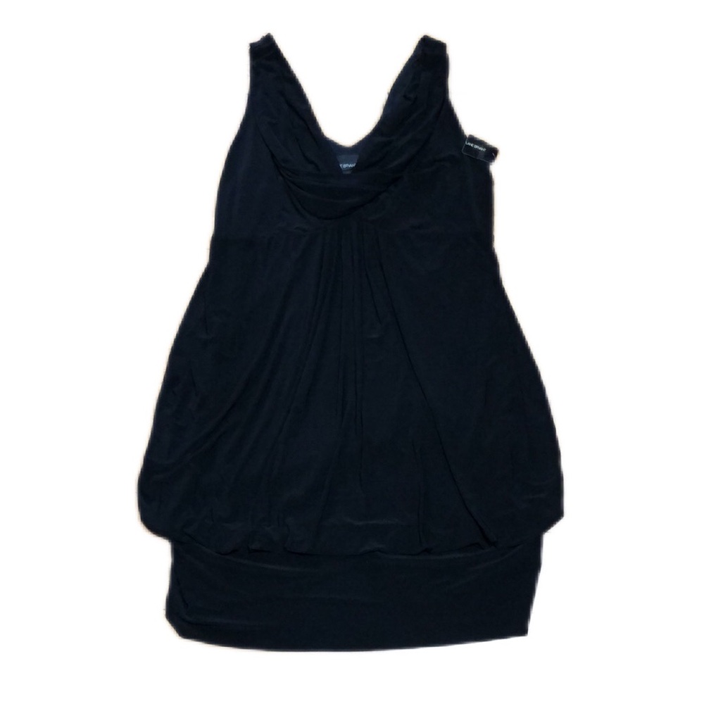 Lane Bryant Sleeveless Double V-Neck Dress in Black, size 22/24